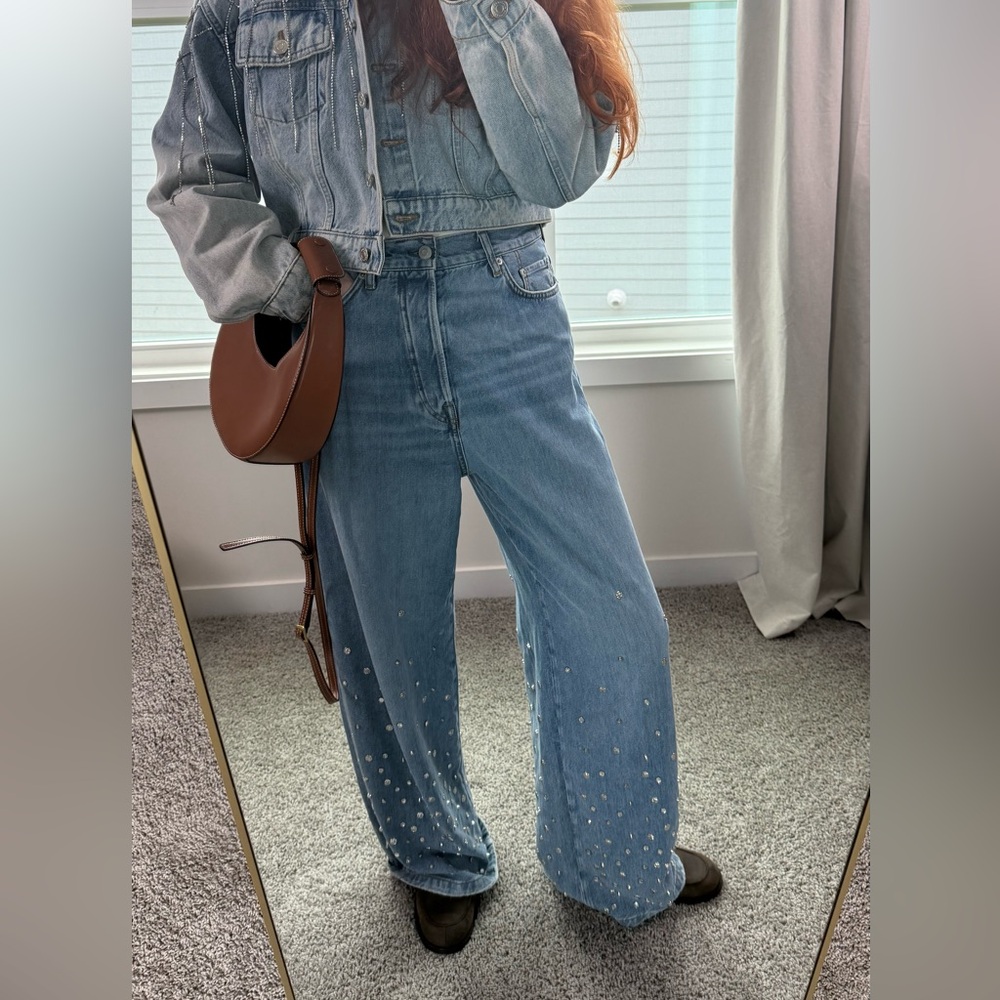 COS Blue Wide Leg Jeans with Embellishments size 27 - Picture 5 of 10